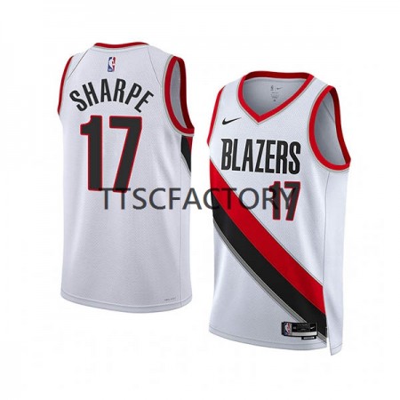 Maillot Basket Portland Trail Blazers Shaedon Sharpe 17 Nike 2022-23 Association Edition Blanc Swingman - Homme